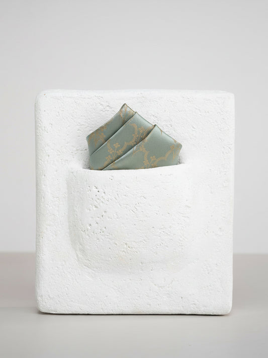 Handwoven Aqua Blue Georgette Pocket Square