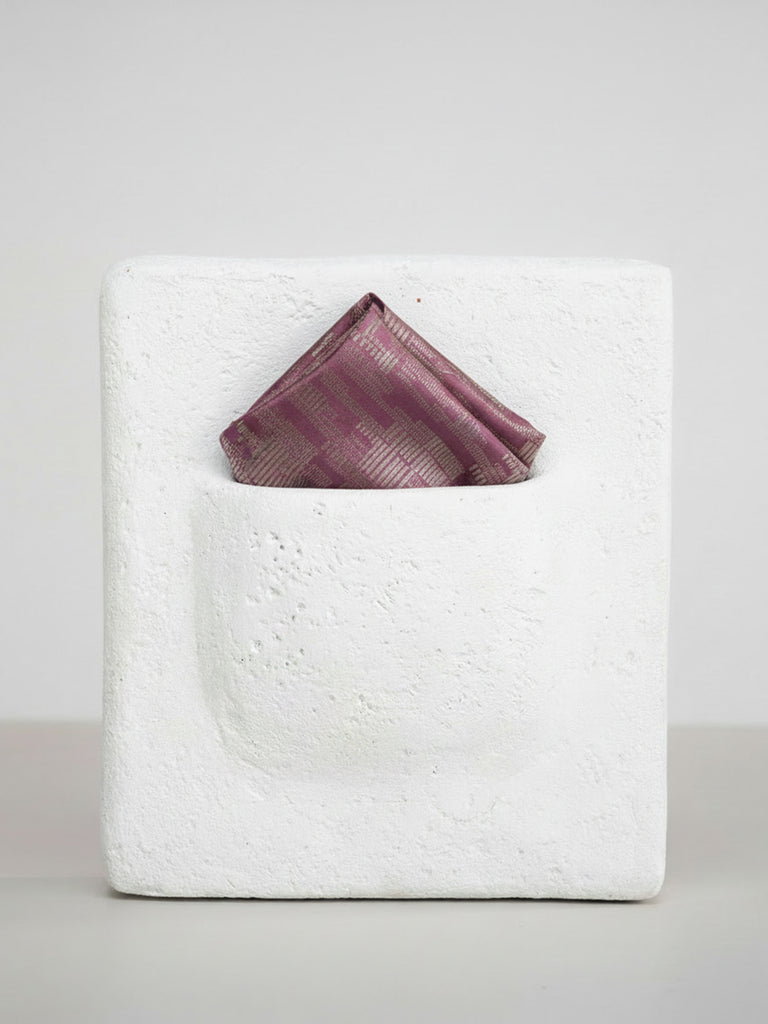 Handwoven Soft Mauve Georgette Pocket Square