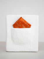 Handwoven Orange Georgette Pocket Square