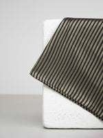 Handwoven Black Striped Silk Pocket Square