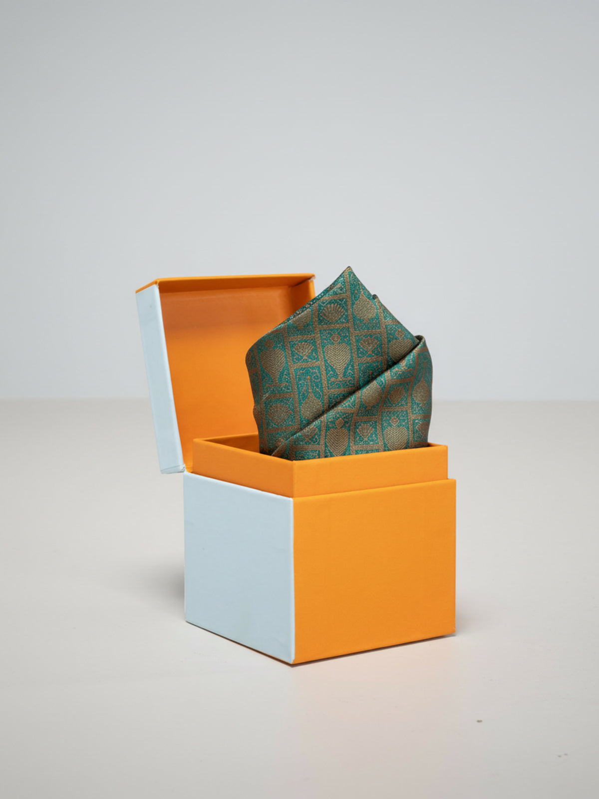 Handwoven Blue Georgette Pocket Square