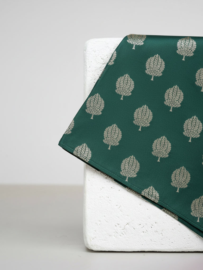 Handwoven Teal Blue Silk Pocket Square