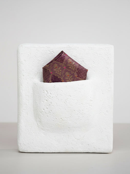 Handwoven Purple Silk Pocket Square