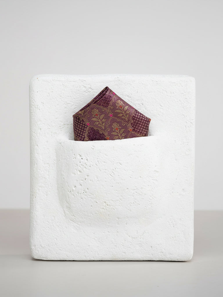 Handwoven Purple Silk Pocket Square