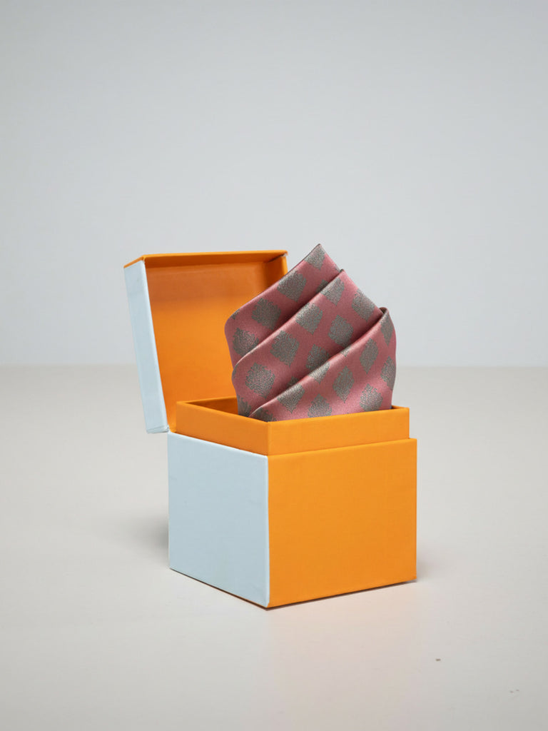 Handwoven Pink Silk Pocket Square