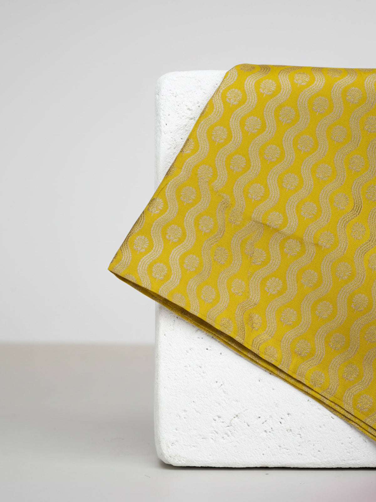 Handwoven Yellow Silk Pocket Square