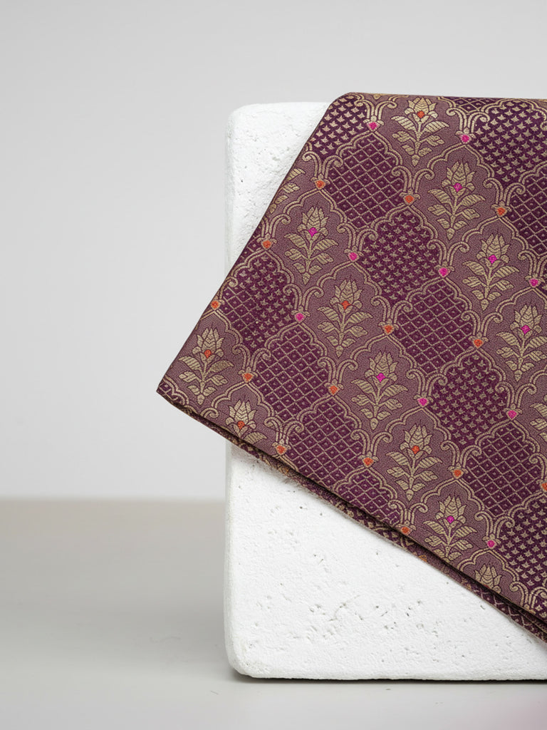 Handwoven Purple Silk Pocket Square