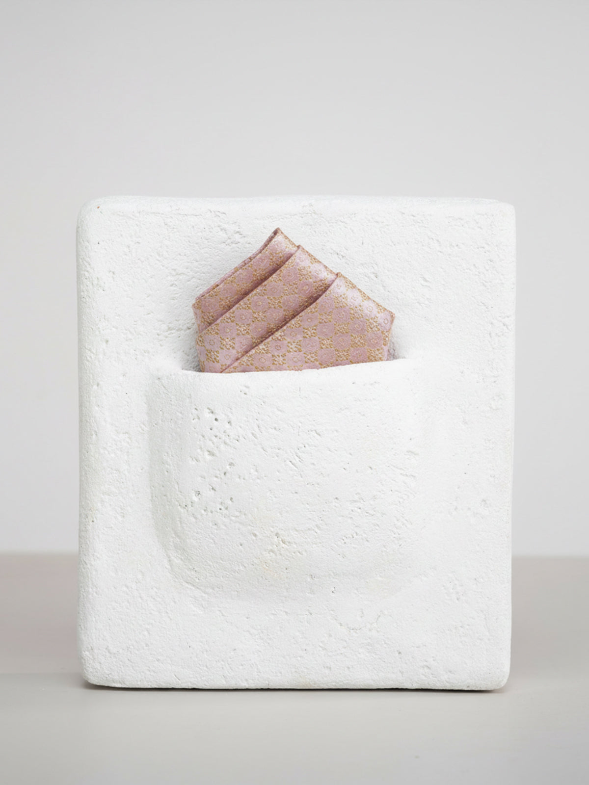 Handwoven Blush Pink Georgette Pocket Square