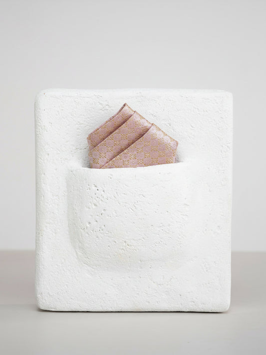 Handwoven Blush Pink Georgette Pocket Square