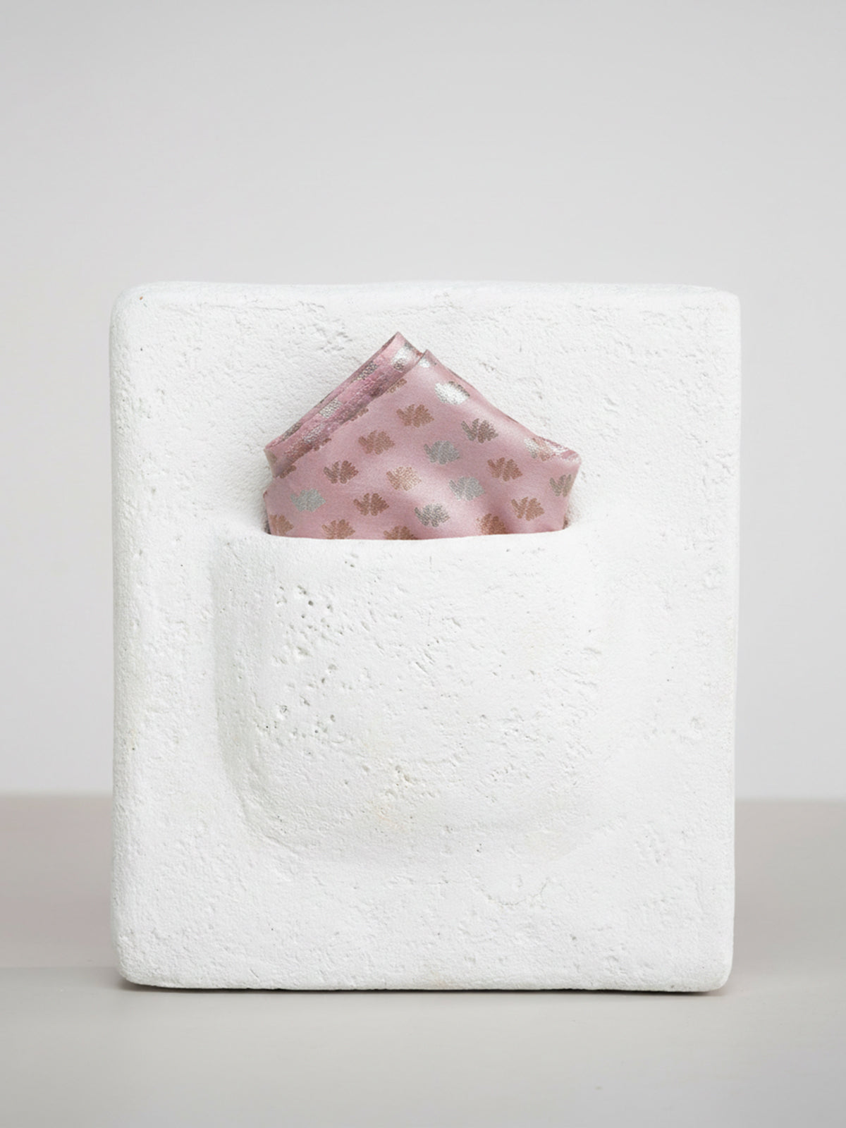 Handwoven Soft Pink Silk Pocket Square