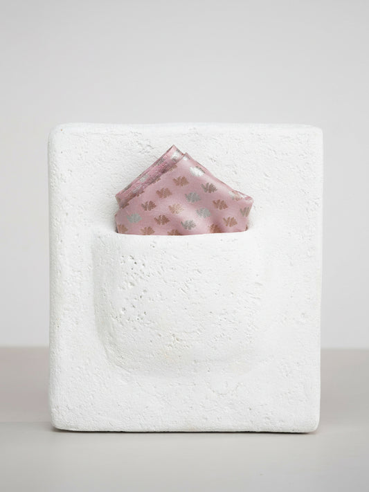 Handwoven Pastel Pink Silk Pocket Square