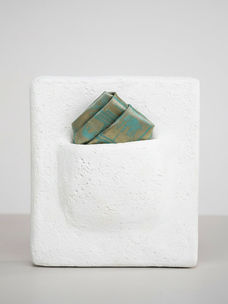 Handwoven Sea-Blue Silk Pocket Square