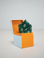 Handwoven Teal Blue Silk Pocket Square