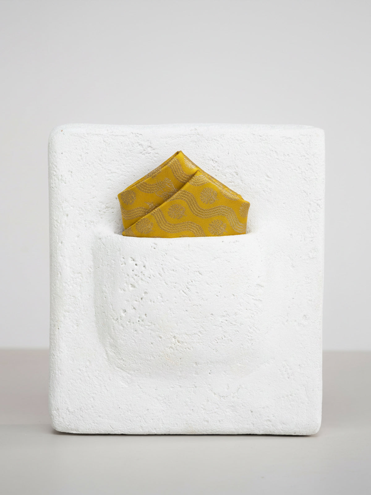 Handwoven Yellow Silk Pocket Square