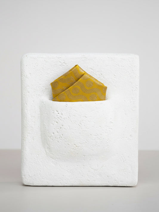 Handwoven Yellow Silk Pocket Square