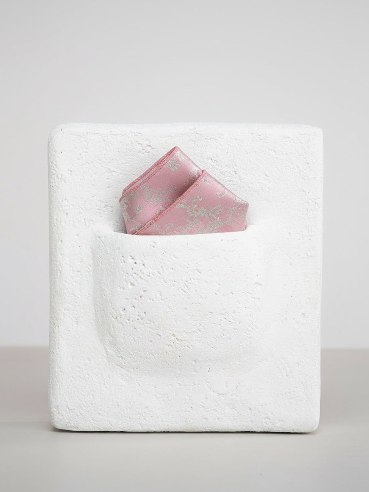 Handwoven Baby Pink Silk Pocket Square