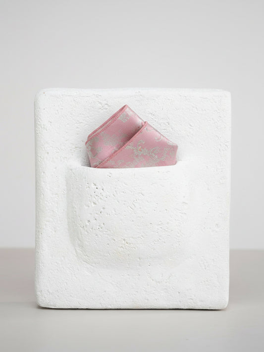 Handwoven Baby Pink Silk Pocket Square