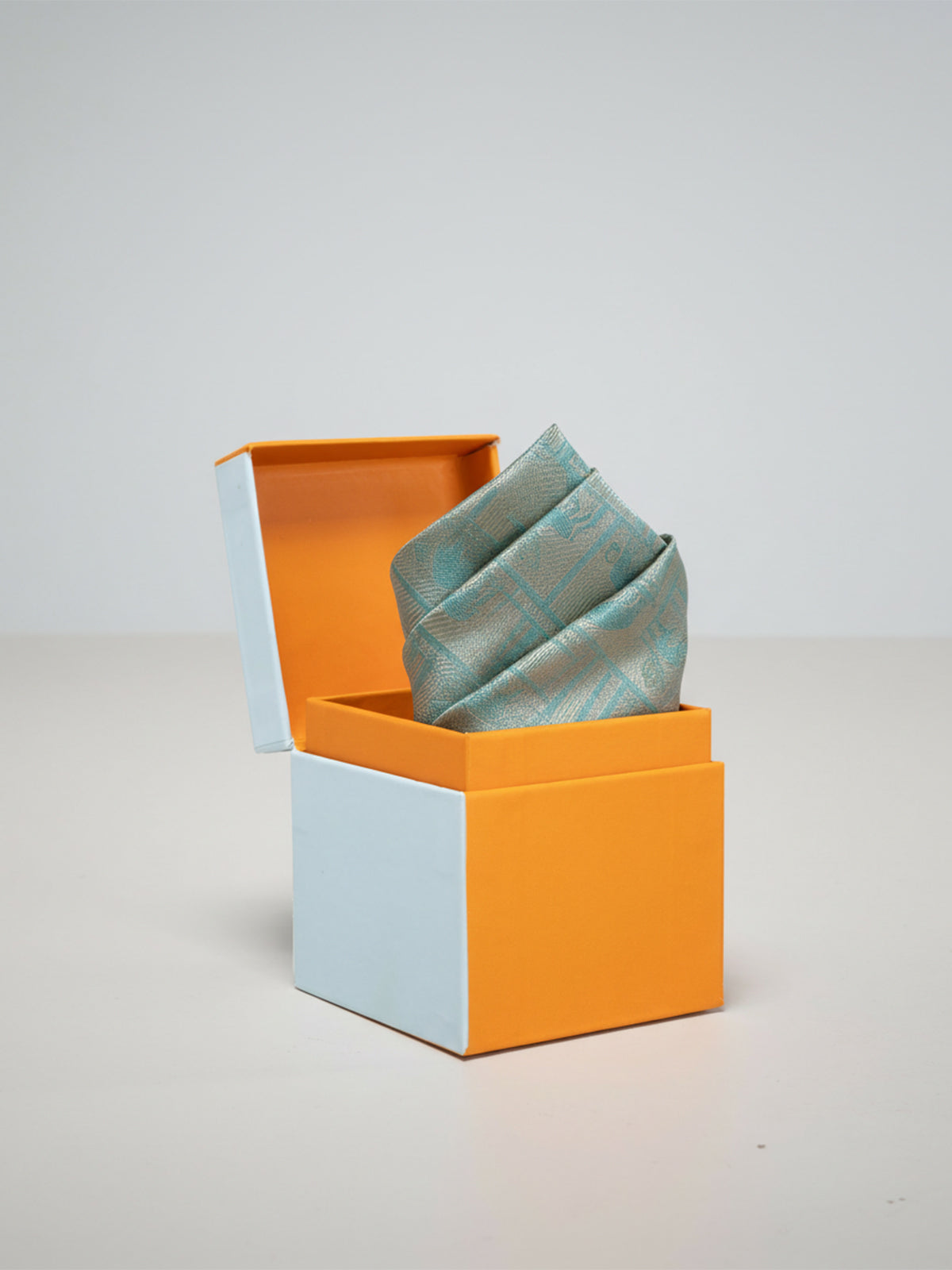 Handwoven Sea-Blue Silk Pocket Square