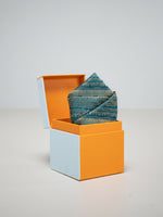 Handwoven Teal-Blue Silk Pocket Square