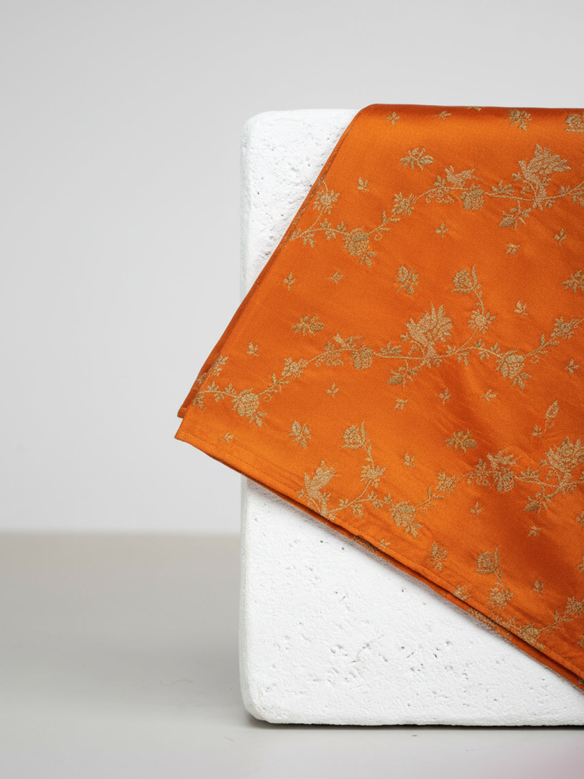 Handwoven Orange Georgette Pocket Square