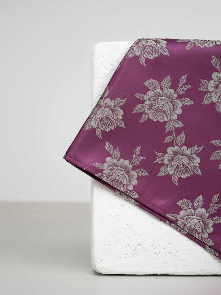 Handwoven Mauve Silk Pocket Square