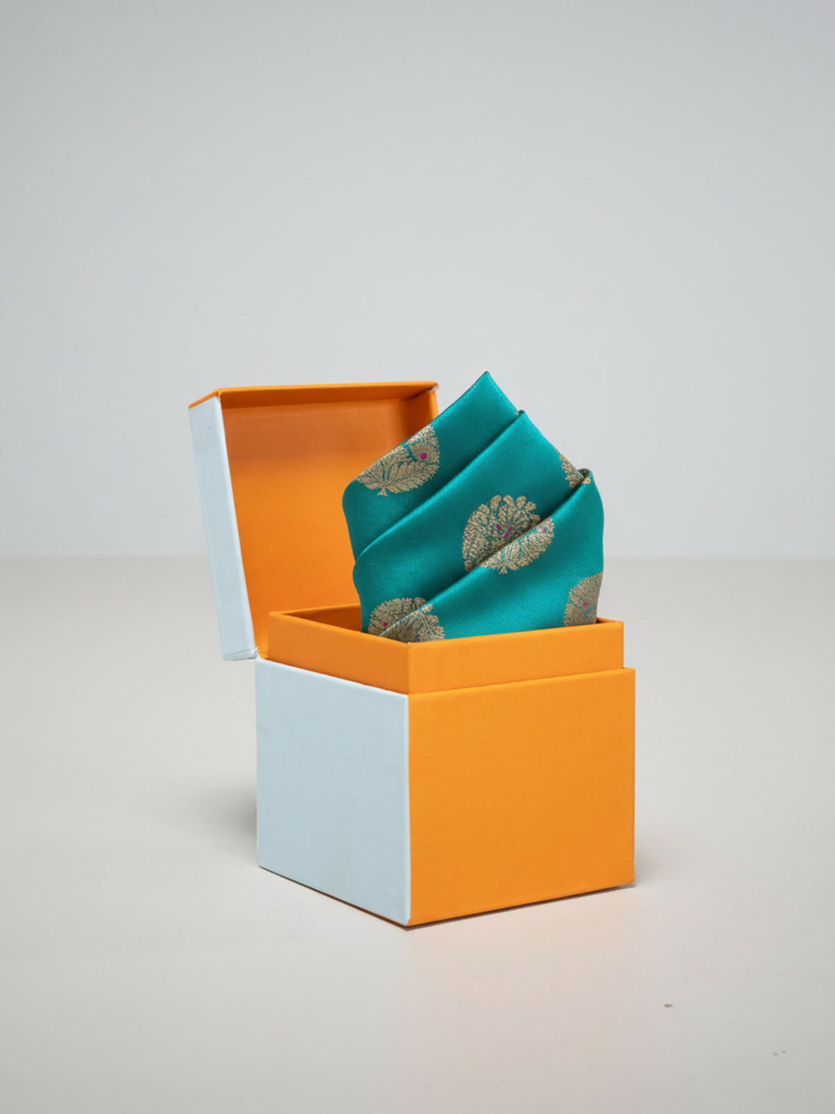 Handwoven Blue Silk Pocket Square