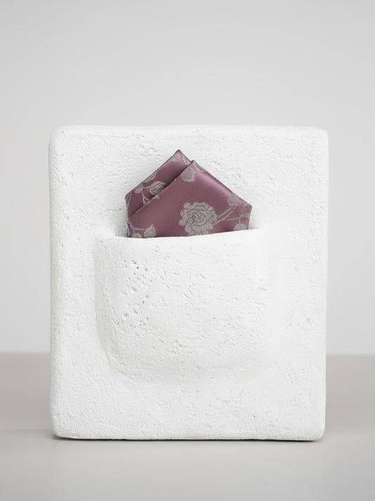 Handwoven Mauve Silk Pocket Square