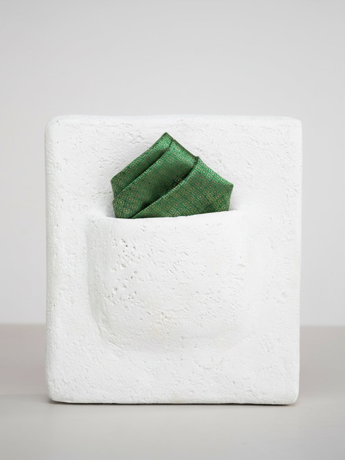 Handwoven Green Silk Pocket Square