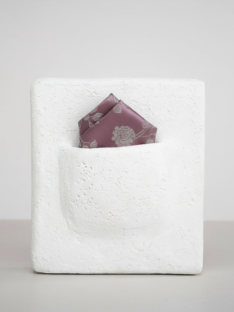 Handwoven Mauve Silk Pocket Square