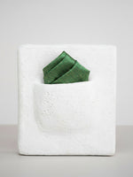Handwoven Green Silk Pocket Square