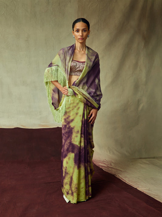 Multicolour Chiffon Digital Print Saree