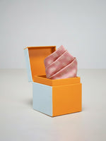 Handwoven Salmon Pink Cutwork Silk Pocket Square