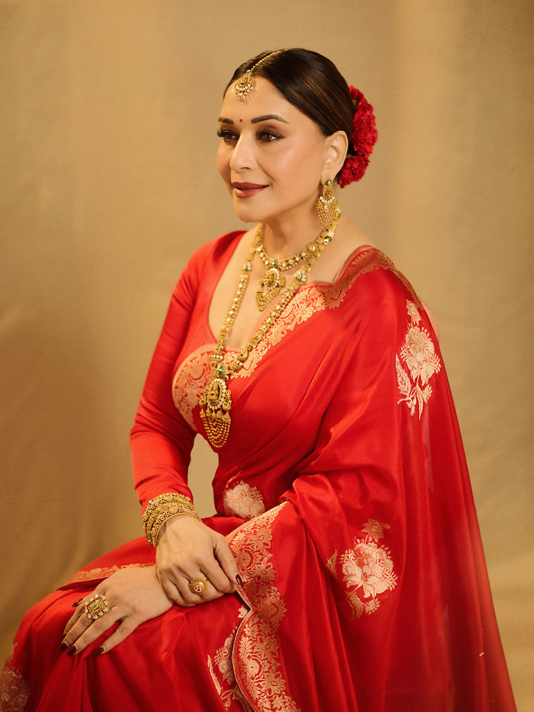 Handwoven Red Silk Saree