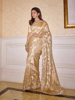 Handwoven Beige Tissue Saree