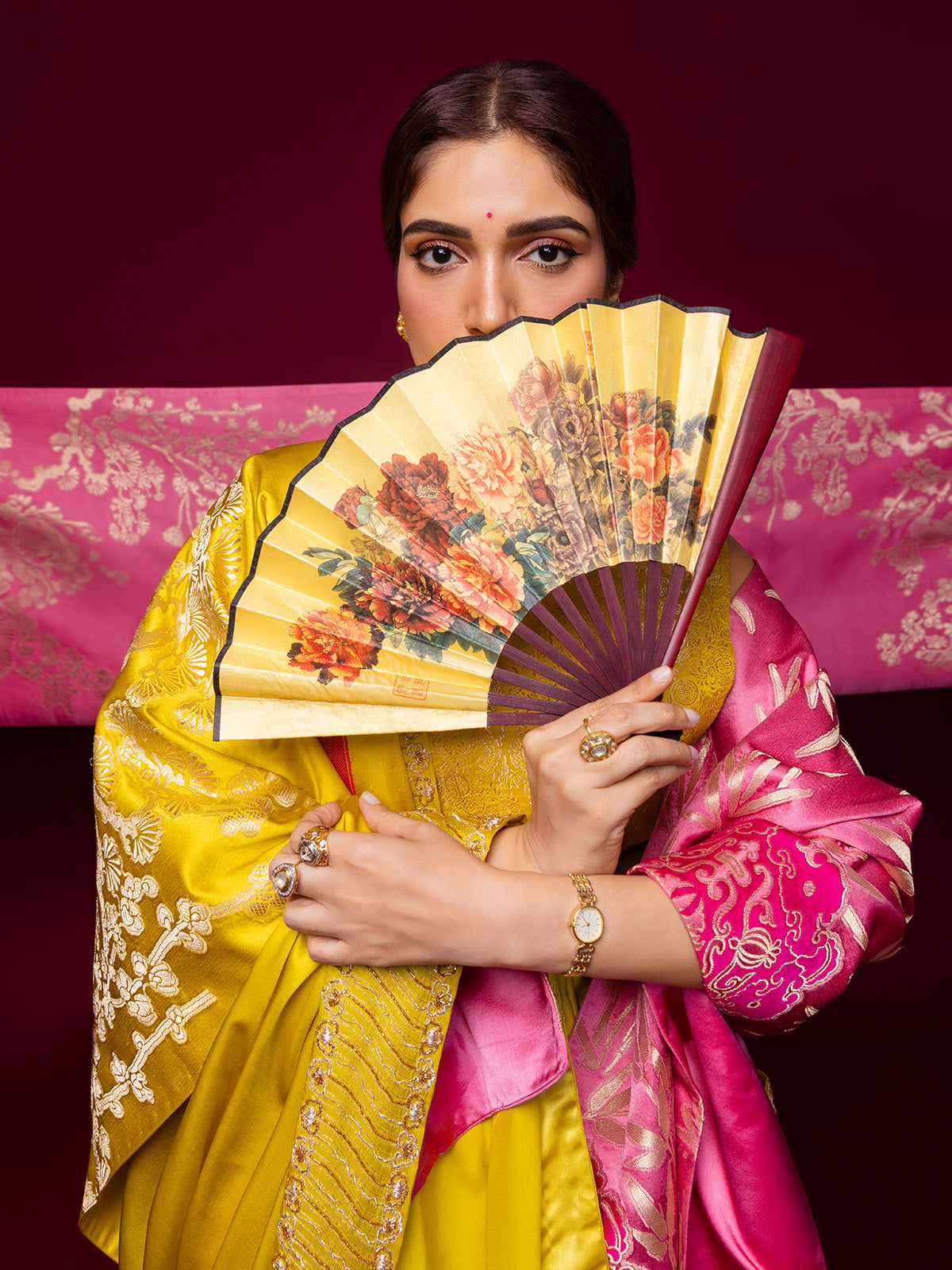 Handwoven Yellow Mashroo Silk Saree With Embroidered Border