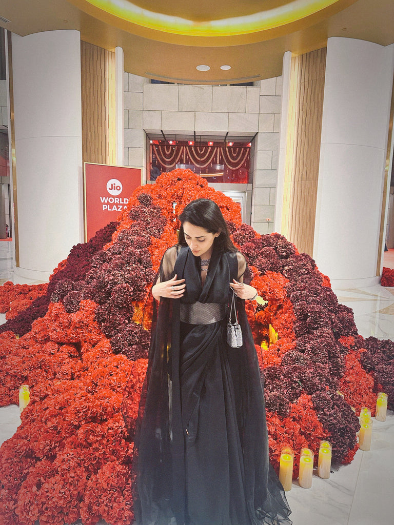 Handwoven Charcoal Black Silk Saree