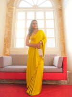 Handwoven Citrine Yellow Silk Sarees