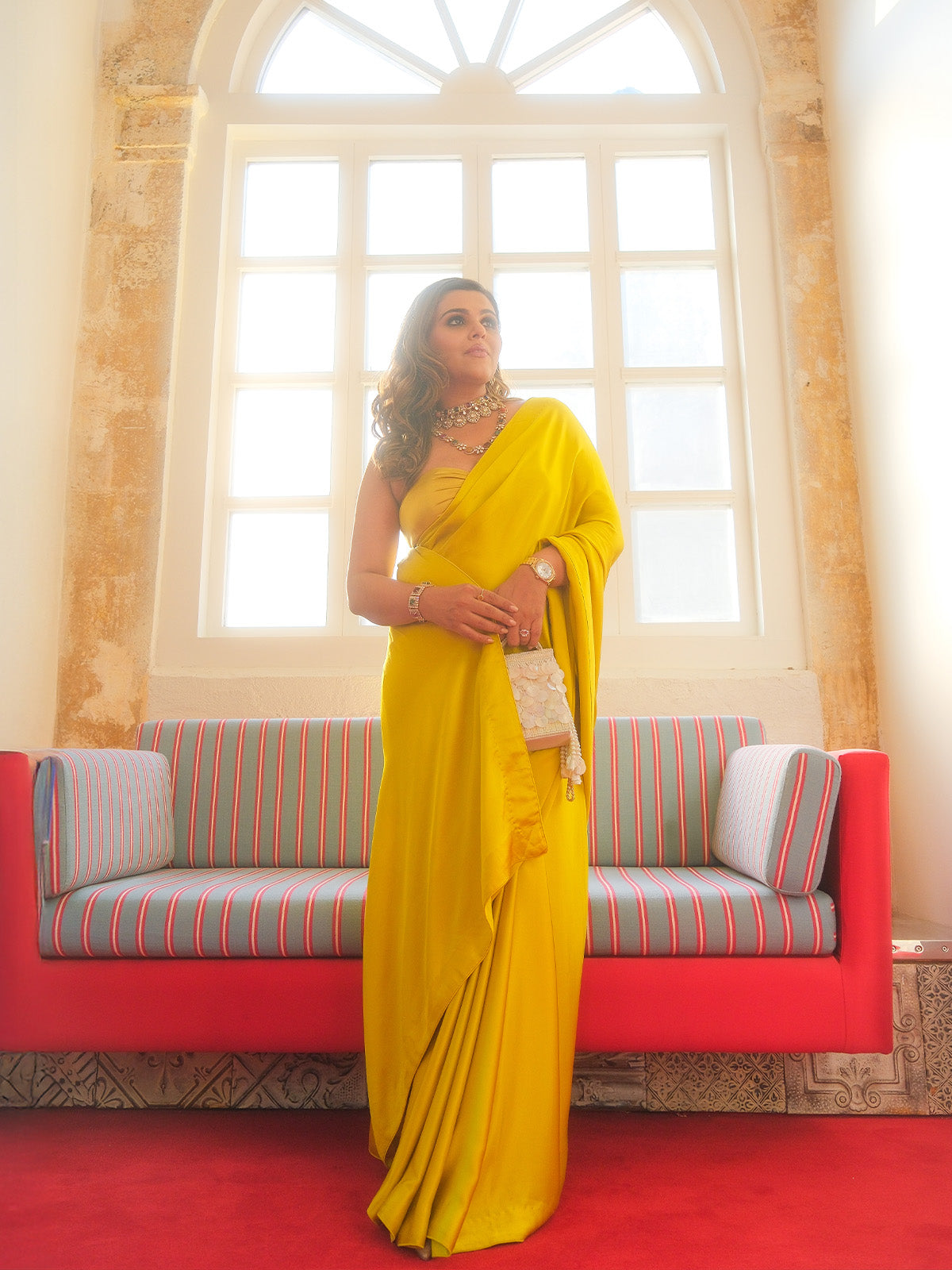 Handwoven Citrine Yellow Silk Sarees