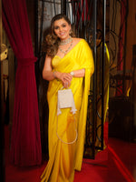 Handwoven Citrine Yellow Silk Sarees
