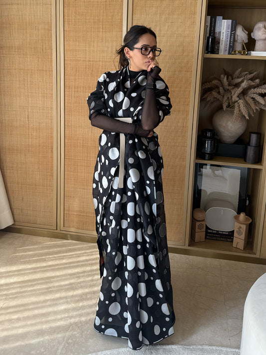 Black Confetti Saree