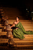 Handwoven Forest Green Silk Saree