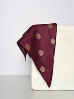 Handwoven Maroon Silk Pocket Square