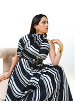 Black & White Striped Saree