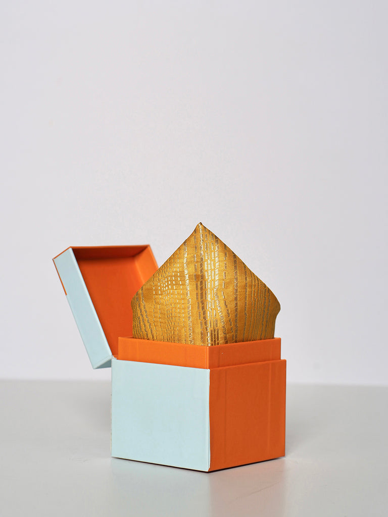 Handwoven Yellow Silk Pocket Square