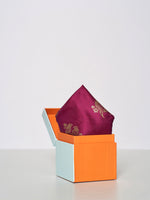 Handwoven Maroon Silk Pocket Square