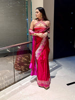 Handwoven Rose Red Silk Saree