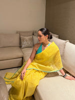 Handwoven Mustard Real Jamdani Saree