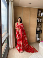 Handwoven Red Silk Saree