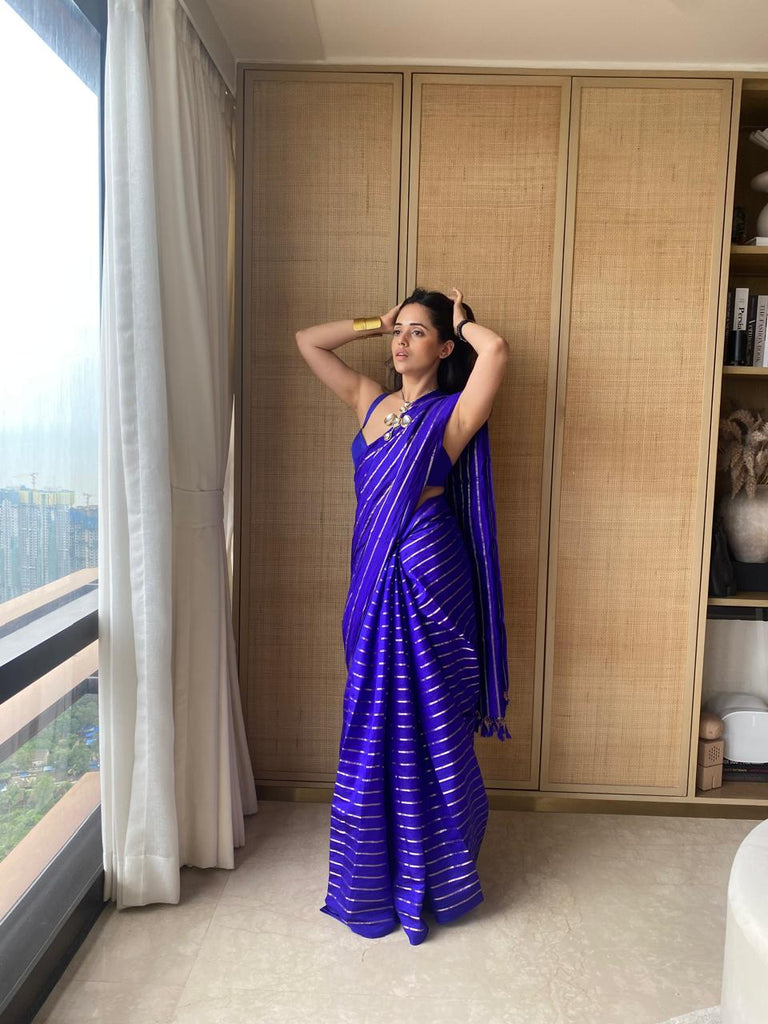Handwoven Purple Silk Saree