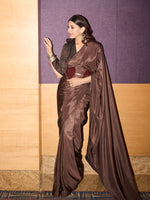 Handwoven Espresso Brown Silk Saree
